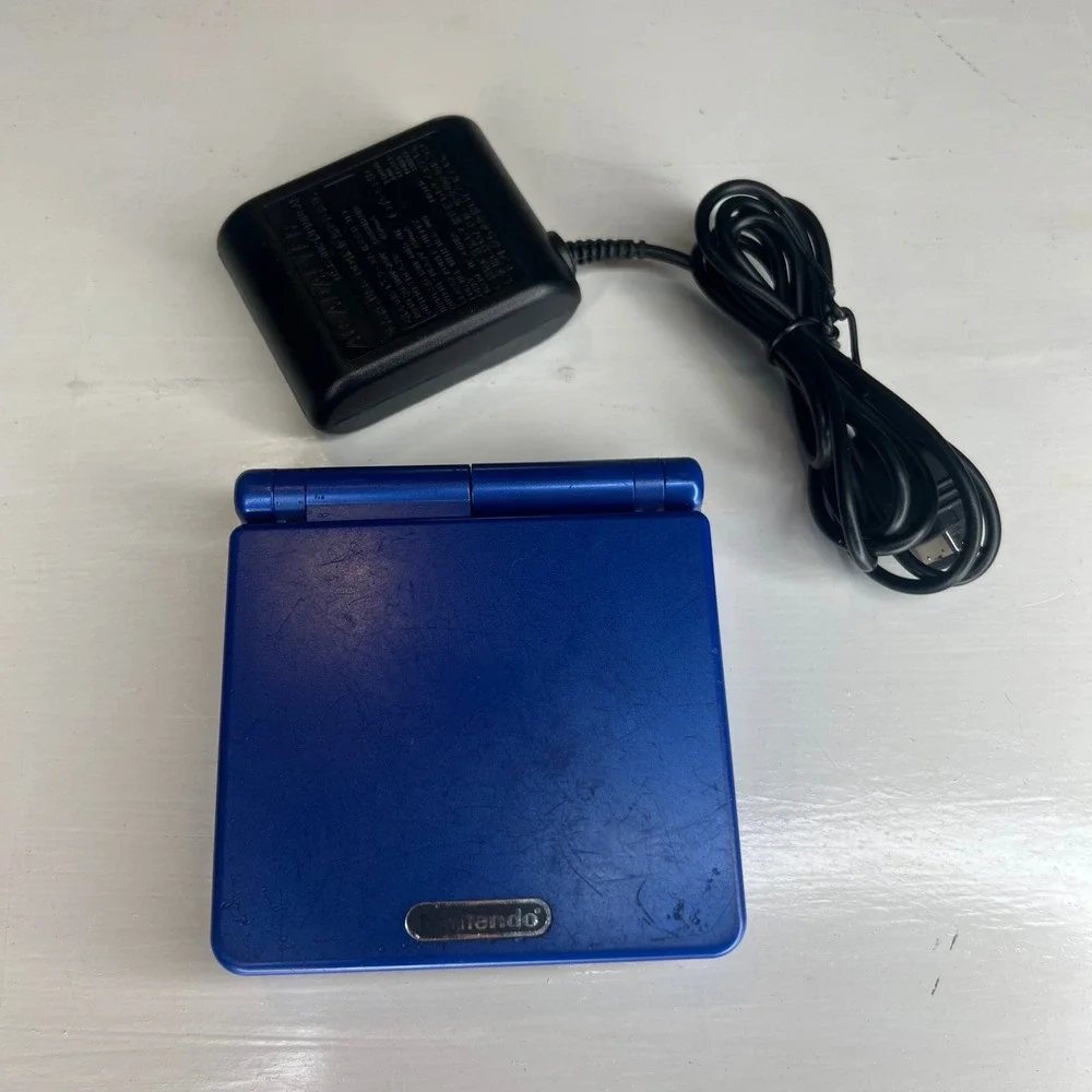 Nintendo Game Boy Advance SP AGS-001 Cobalt Blue Console OEM Charger Tested
